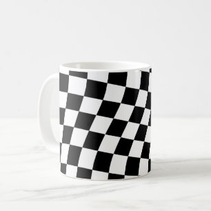 Svart och vit rutig fyrkantig mönster i twist kaffemugg