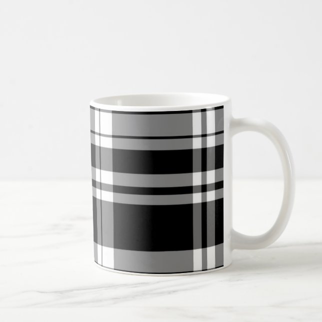 Svart och vit rutig kaffemugg (Höger)