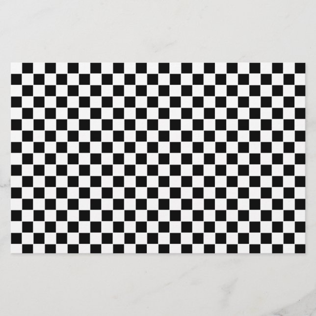 Svart och vit rutig mönster brevpapper (Framsida)