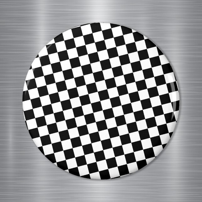 Svart och vit rutig mönster magnet (Skapare uppladdad)
