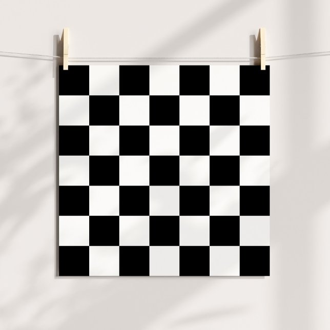 Svart och vit rutig mönster poster (Black & White Checkered Pattern Poster)