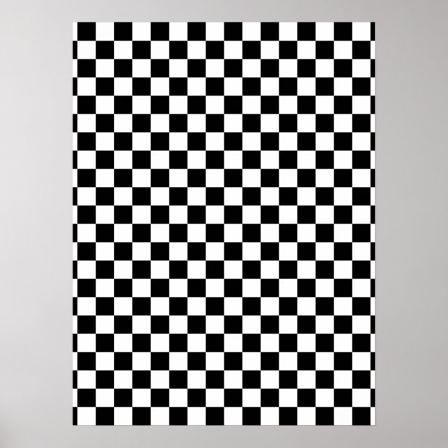 Svart och vit rutig mönster poster (Framsidan)