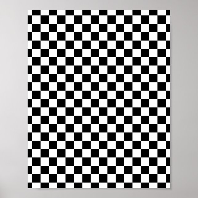 Svart och vit rutig mönster poster (Framsidan)