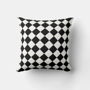 Svart Och Vit Rutig Schackrutig Flagga Design Kudde
