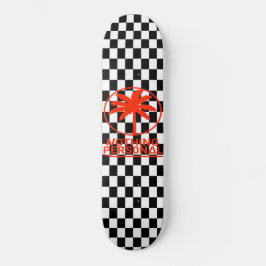 Svart och vit rutig skateboard
