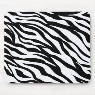 Svart och vit Safari-tema Zebradjurstryck Musmatta