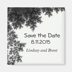 Svart och vit Save the Date Magnet
