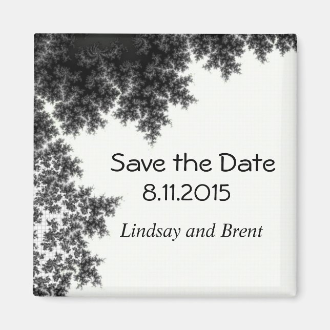 Svart och vit Save the Date Magnet (Framsidan)