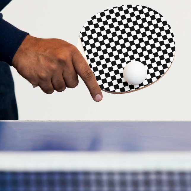 Svart och vit schackdigitaltryck pingisracket (Insitu)