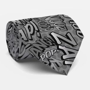Svart och vit seriebok Pop Art Superhjälte Slips