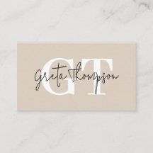 Svart och vit signatur namn monogram beige