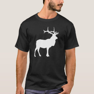 Svart och vit silhuett av älg tee shirt