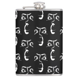 Svart och vit skräck ansikte fickplunta