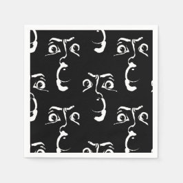 Svart och vit skräck ansikte pappersservett