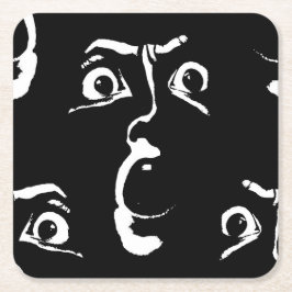 Svart och vit skräck ansikte underlägg papper kvadrat