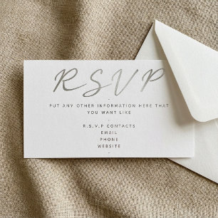 Svart och vit skrift, RSVP Tilläggskort