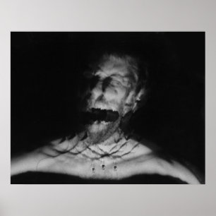 Svart och vit skrikfotografi poster