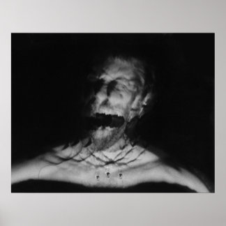 Svart och vit skrikfotografi poster