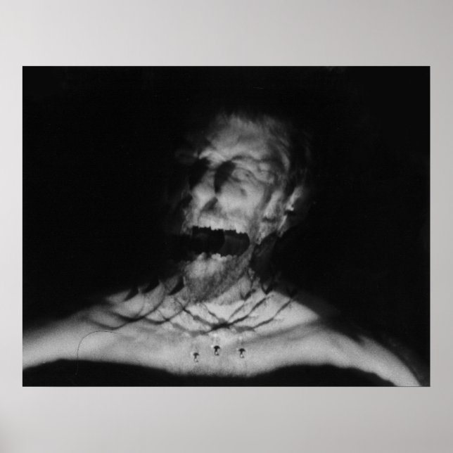 Svart och vit skrikfotografi poster (Framsidan)