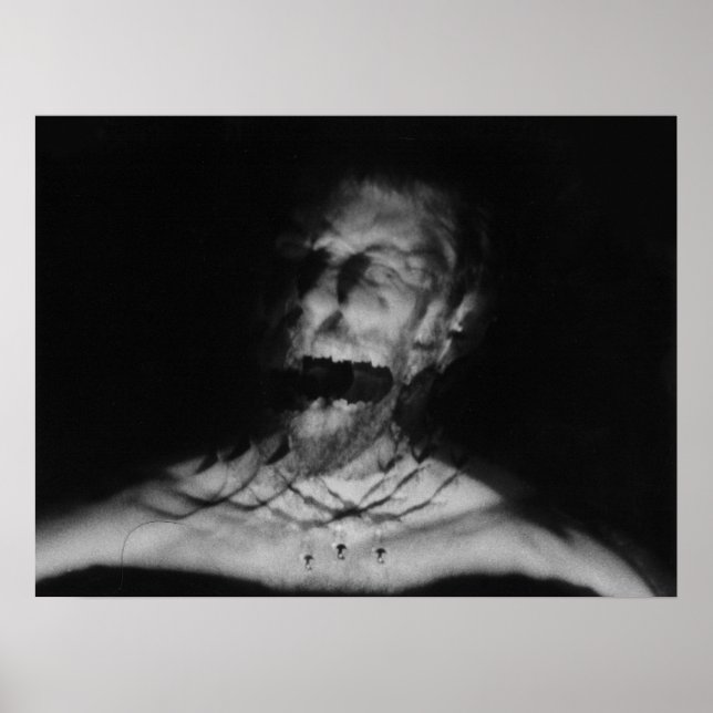 Svart och vit skrikfotografi poster (Framsidan)