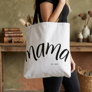 Svart och vit skript Mamma Grundad Elegant Tygkasse