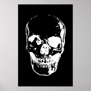 Svart och vit skullerteckning poster