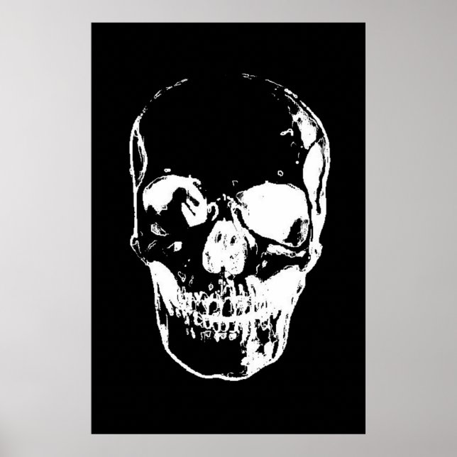 Svart och vit skullerteckning poster (Framsidan)