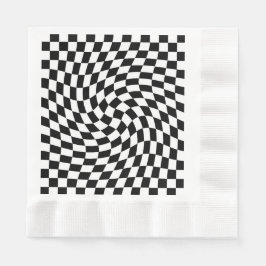 Svart och vit, skuren Mönster Pappersservett