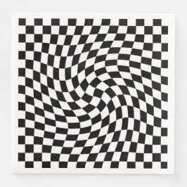 Svart och vit, skuren Mönster Pappersservett