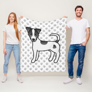 Svart och vit slät päls Parson Russell Terrier Fleecefilt