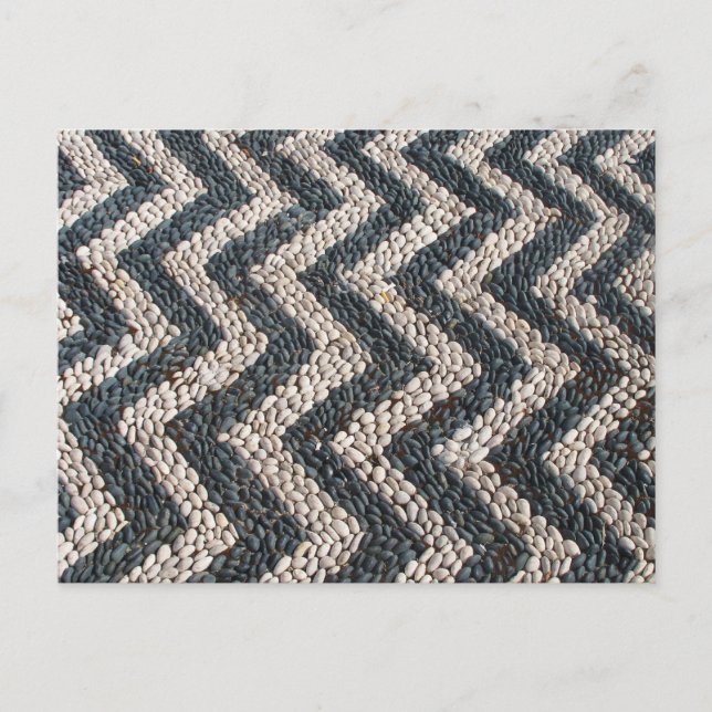 Svart och vit småstensmosaik i GREKLAND Vykort (Framsida)