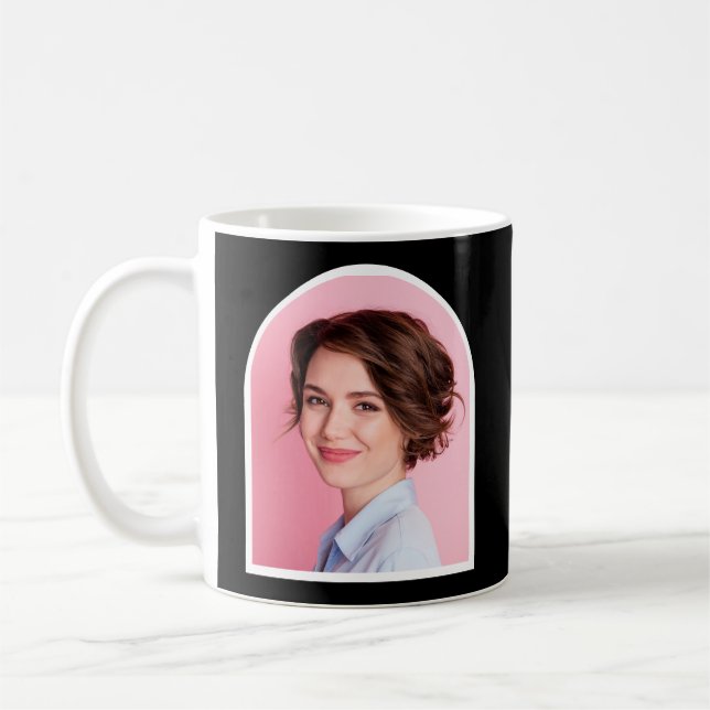 Svart Och Vit Sminkartist Söt Foto  Kaffemugg (Vänster)