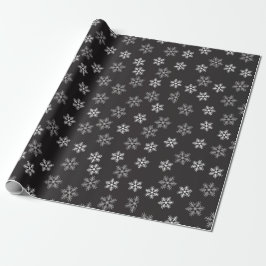 Svart och vit snöflingor mönster Högtid Presentpapper