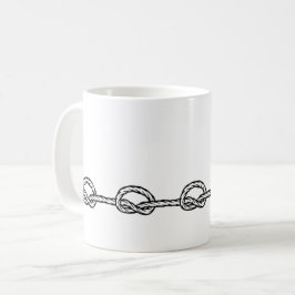Svart och vit snöre mönster kaffemugg