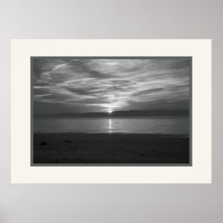 Svart och vit solnedgång ~ Fotografisk utskrift Poster