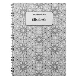 Svart och vit, sömlös bärbar mönster-anpassningsba anteckningsbok