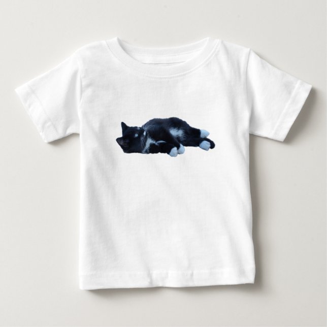 Svart och vit söt Tuxikattunge T Shirt (Framsida)