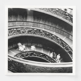 Svart och vit Spiral-trappa Pappersservett