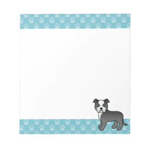 Svart och vit Staffordshire Bullterrier hund Anteckningsblock