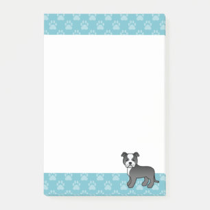 Svart och vit Staffordshire Bullterrier hund Post-it Block
