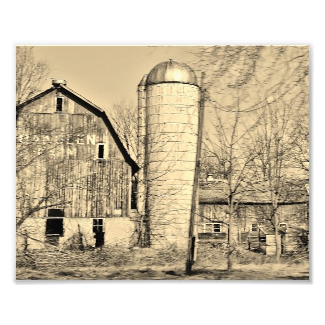 Svart och vit stapel, 10x8, fotografisk utskrift fototryck (Framsidan)
