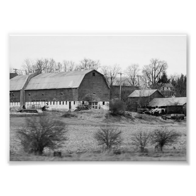 Svart och vit stapel 7 x 5 fotoutskrift fototryck (Framsidan)