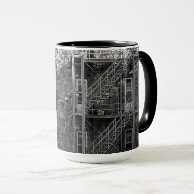 Svart och vit stenarkitektur  mugg (Framsida höger)