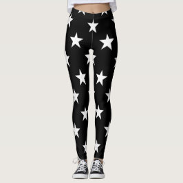 Svart och vit stjärnmönster Enkel Modern Trendig Leggings