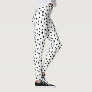Svart och vit stjärnmönster leggings