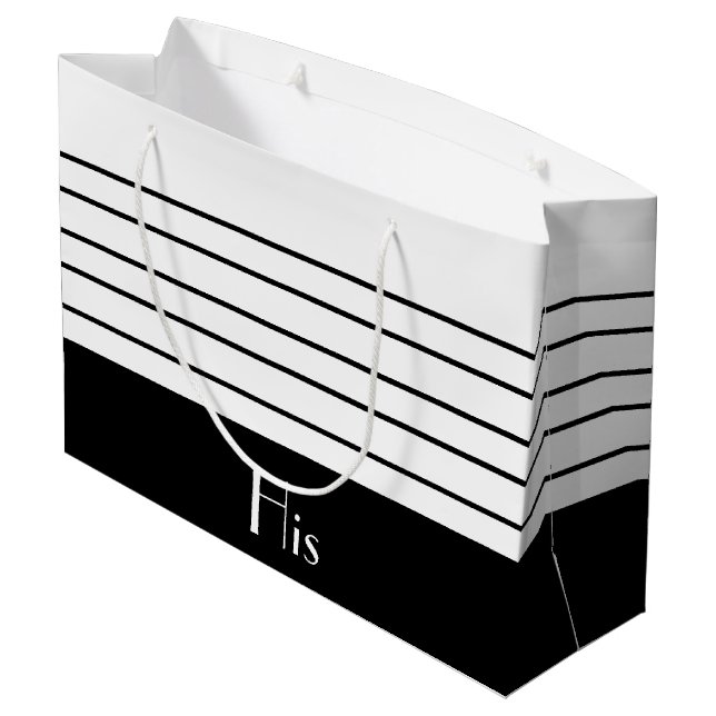 Svart och vit stor Rand-gift-flagga (Baksidan Vinklad)