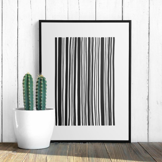Svart och vit streckkod för abstrakt. Modern linje Poster (Skapare uppladdad)