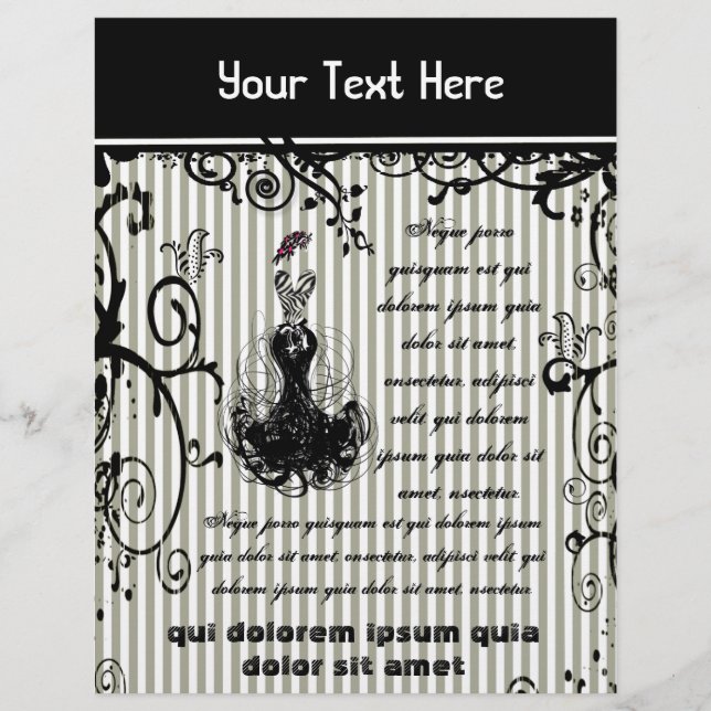 Svart och vit strimlad Flyer (Framsidan)