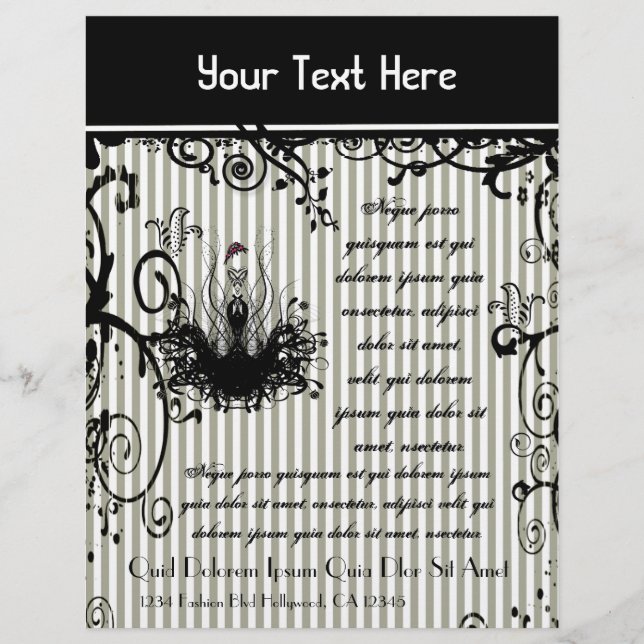 Svart och vit strimlad Flyer (Framsidan)