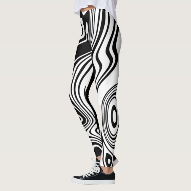 Svart och vit stripe-legering eller Välj Färg Leggings (Vänster)